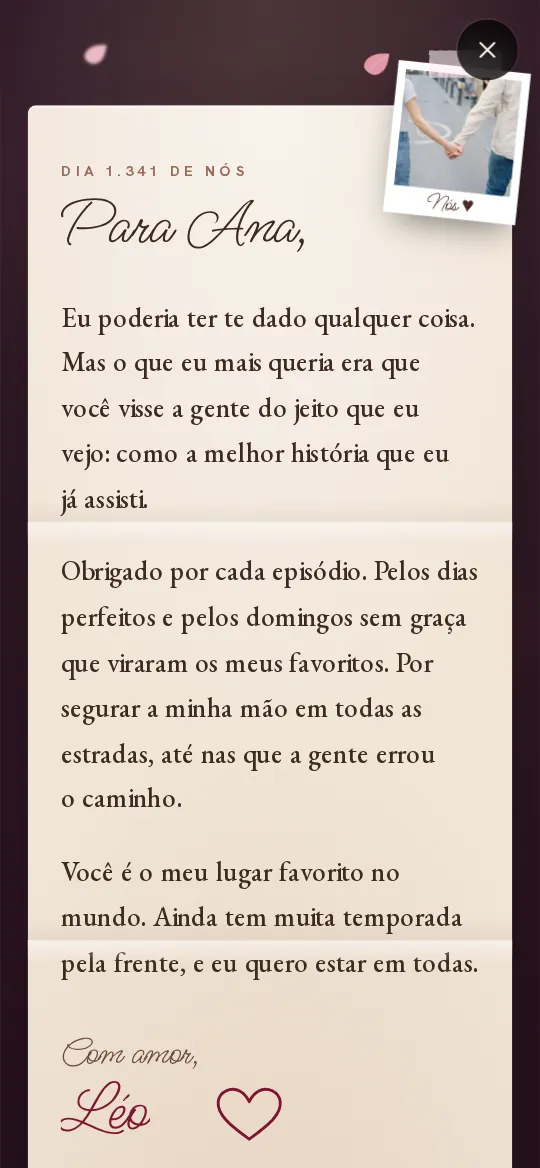 A carta: O envelope se abre na sua declaração.